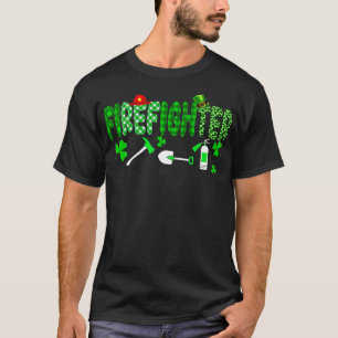 Camiseta Bombeiro Dia de São Patrício - Shamrock irlandê