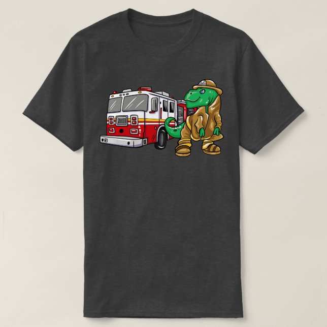 Camiseta Bombeiro Dino Fire (Frente do Design)