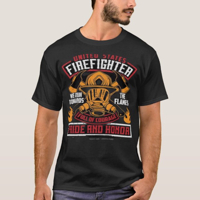 Camiseta bombeiro dos estados unidos (Frente)
