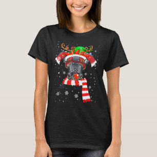 Camiseta Bombeiro Elf Reindeer Face a Bombeiro de Natal
