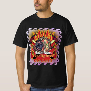 Camiseta Bombeiro em t-shirt dos bombeiros de serviço