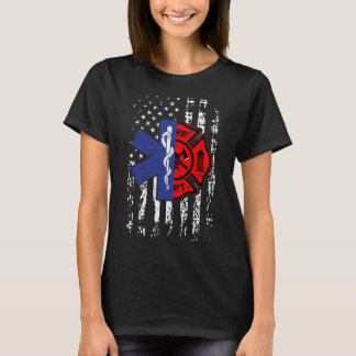Camiseta Bombeiro EMT Bombeiro Bombeiro EMT American Flag G