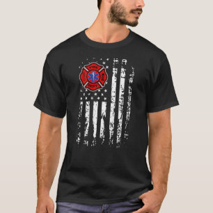 Camiseta Bombeiro EMT Bombeiro EMS USA Flag Back Prin