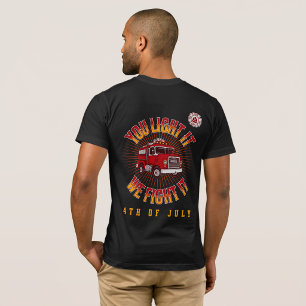 Camiseta Bombeiro Engraçado 4 de Julho