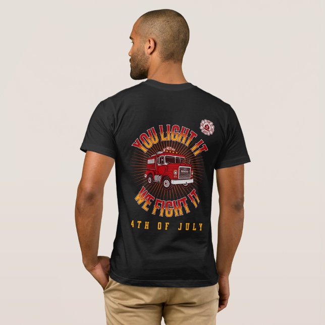 Camiseta Bombeiro Engraçado 4 de Julho (Criador carregado)