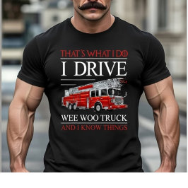 Camiseta Bombeiro Engraçado Motorista de Caminhão Wee Woo