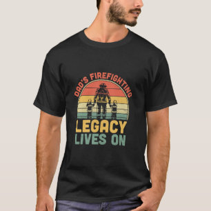 Camiseta Bombeiro Engraçado Pai de Bombeiros Retro Fogo Vin