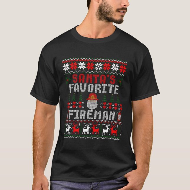 Camiseta Bombeiro favorito Bombeiro Feio-Suéter Feio (Frente)