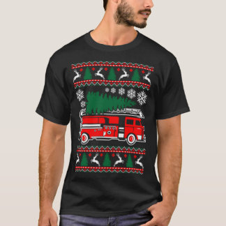Camiseta Bombeiro feliz de Natal Feio Suado Engraçado Tsh