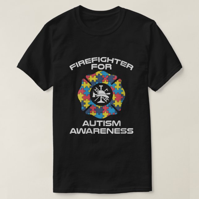 Camiseta Bombeiro feminino Autismo Roupa melhor bombeiro (Frente do Design)