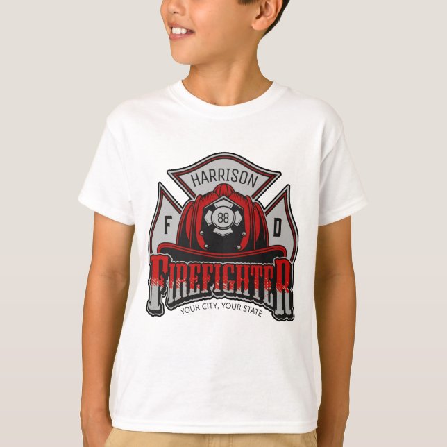 Camiseta Bombeiro Helmet ADD NAME Bombeiro Salvamento (Frente)