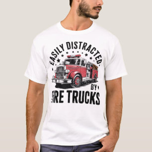Camiseta Bombeiro Legal Caminhão de Bombeiros Engraçado Hom