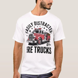 Camiseta Bombeiro Legal Caminhão de Bombeiros Engraçado Hom
