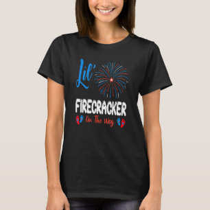 Camiseta Bombeiro Lil A Caminho Da Gravidez Em 4 De Julho