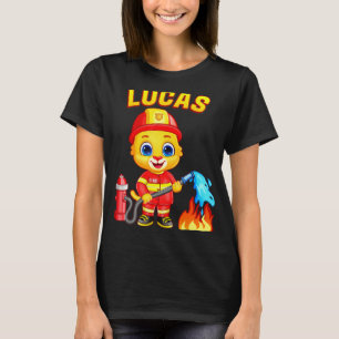 Camiseta Bombeiro Lucas Para O Toddler Boys Bombeiro