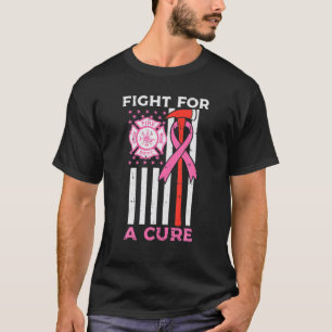 Camiseta Bombeiro Lutam Por Um Cancer De Bandeira Dos EUA