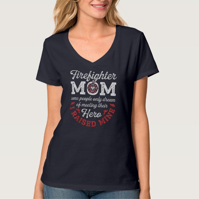 Camiseta Bombeiro Mãe Bombeiro Mães Orgulhosa (Frente)