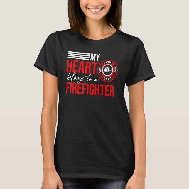 Camiseta Bombeiro Marido Esposa Bombeiro Ferramenta de Comb (Frente)