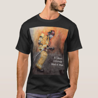 Camiseta Bombeiro masculino acendeu-se de volta com camisa-