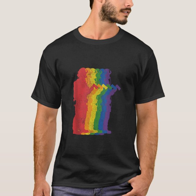 Camiseta Bombeiro Orgulho gay LGBTQ Apoiante Chuva (Frente)