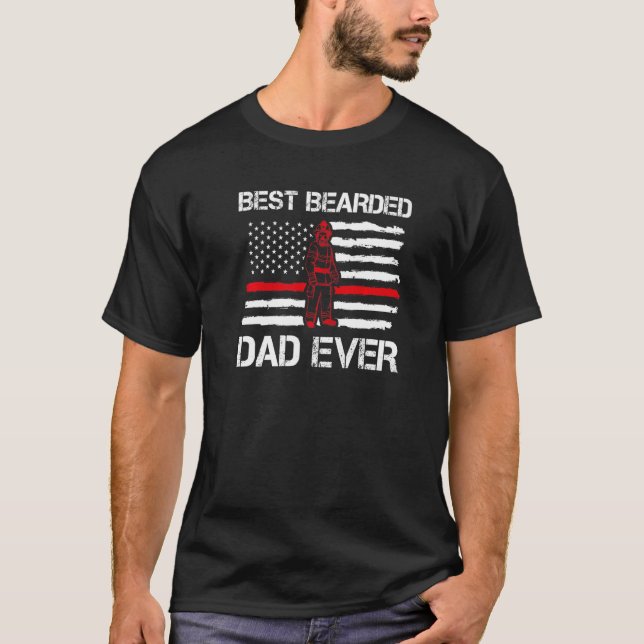 Camiseta Bombeiro Pai de Pai de melhor barba (Frente)