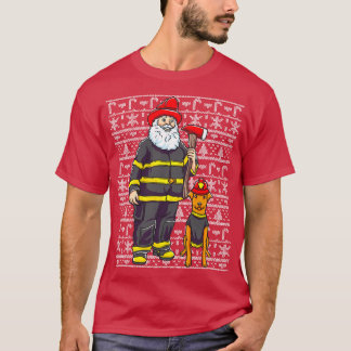 Camiseta Bombeiro Papai Noel Bombeiros Fúria Vestido de Nat
