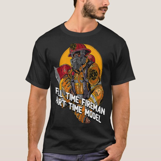 Camiseta Bombeiro Part Time Modelo Bombeiro Humor Fire Ch (Frente)