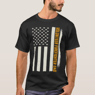 Camiseta Bombeiro Patriótico Americano Pai Bombeiro Voluntá
