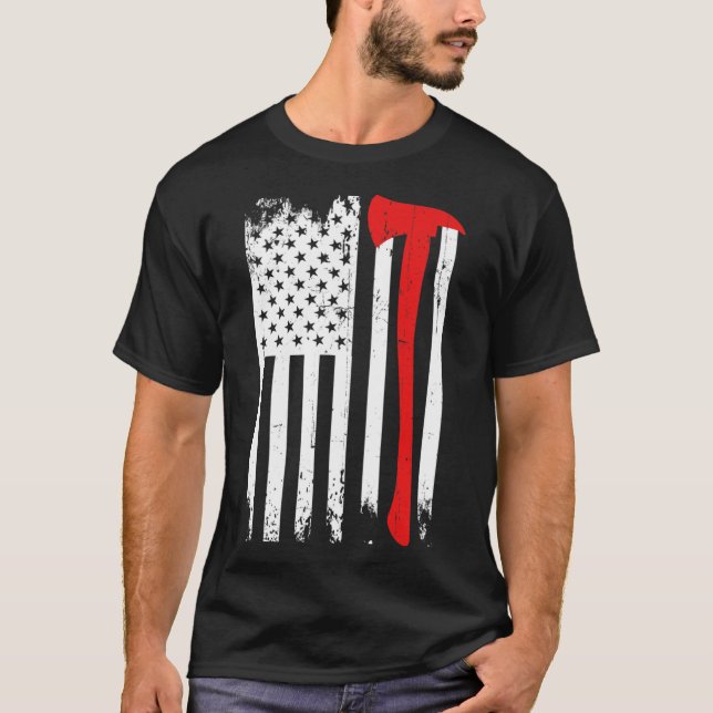 Camiseta Bombeiro Patriótico Bombeiro Emergente (Frente)