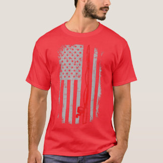 Camiseta Bombeiro Pescador Linha Vermelha Bandeira American