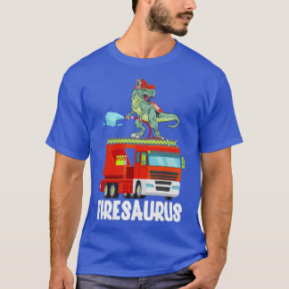 Camiseta Bombeiro Saurus Firecaminhão Dinossaur