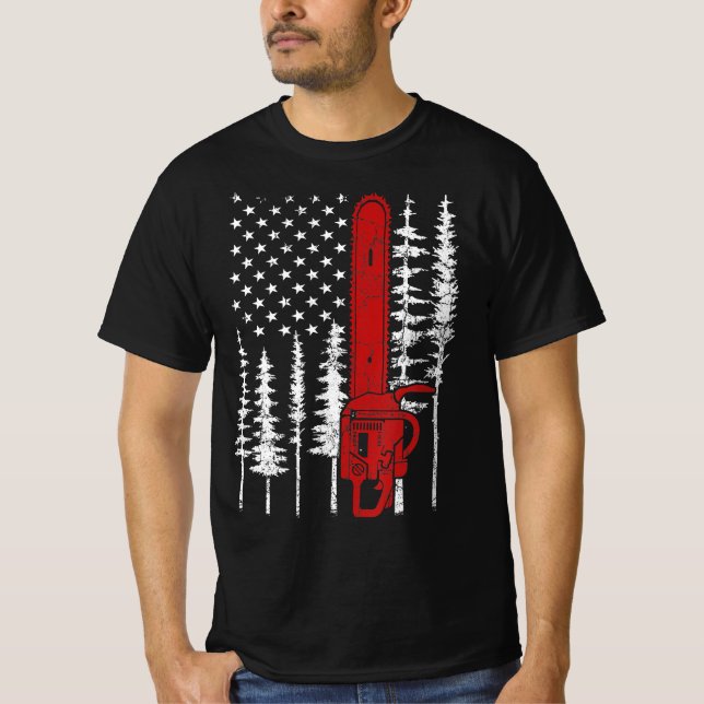 Camiseta Bombeiro Thin Red Line Chinsaw Madeira Bombeiros (Frente)