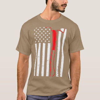 Camiseta Bombeiro Thin Red Line Fireman Ax American Fla