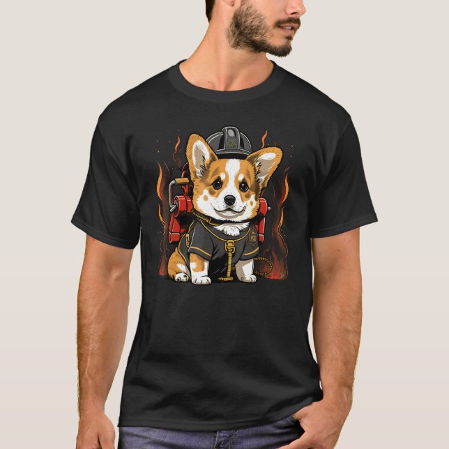 Camiseta Bombeiro Welsh Corgi no Bombeiro Welsh Corgi (Frente)