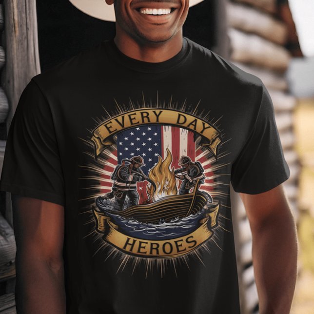 Camiseta Bombeiros Americanos, Heróis do Dia a Dia (Criador carregado)