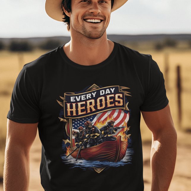 Camiseta Bombeiros bravam as chamas (Criador carregado)