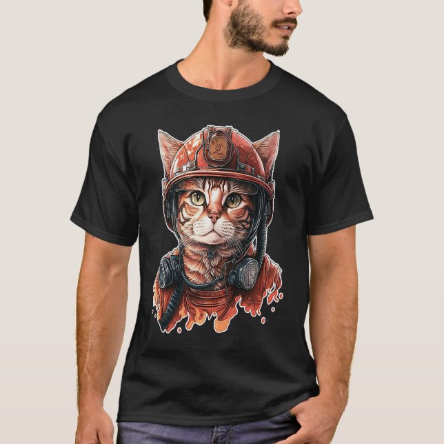 Camiseta Bombeiros da Brigada de Fogo de Gatos (Frente)