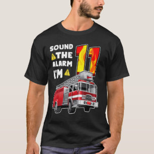 Camiseta Bombeiros de 11 de Aniversário Rapazes Crianças Bo
