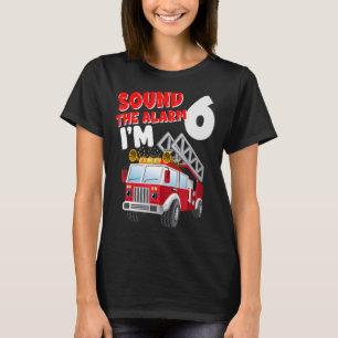 Camiseta Bombeiros de 6 anos 6 de Aniversário de Bombeiro