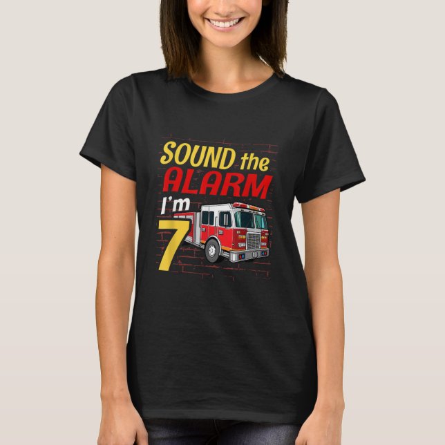 Camiseta Bombeiros de 7 de Festa de aniversário de Presente (Frente)