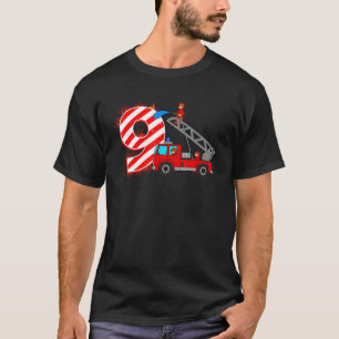 Camiseta Bombeiros de 9 anos Aniversário de 9 anos