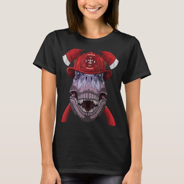 Camiseta Bombeiros Dinossauros Bombeiros Meninos Bombeiros  (Frente)