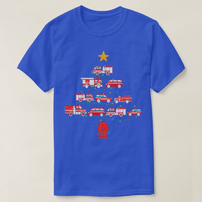 Camiseta Bombeiros do Corpo de Bombeiros de Árvore de Natal (Frente do Design)