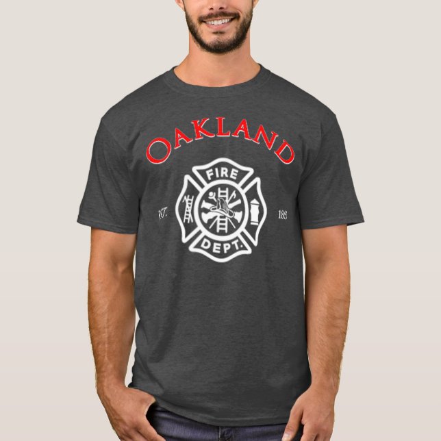 Camiseta Bombeiros do Departamento de Bombeiros de Oakland, (Frente)