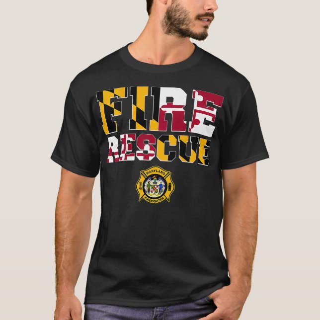 Camiseta Bombeiros do Departamento de Emergência de Marylan (Frente)