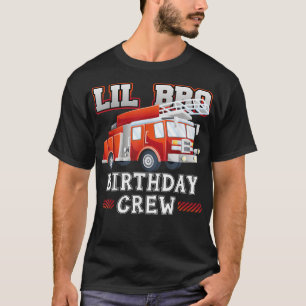 Camiseta Bombeiros do pequeno Irmão Aniversário da Tripulaç