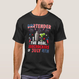 Camiseta Bombeiros Engraçados De Piada Barman De 4 De Julho