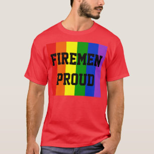 Camiseta Bombeiros Orgulhosos Gay Rainbow Dark T-Shirt