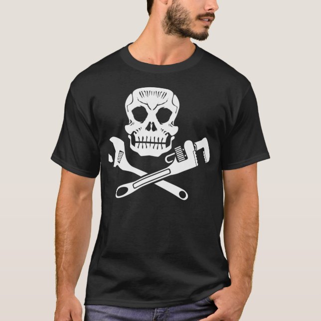 Camiseta Bombeiros Pipefitter Wrench Steamfitter (Frente)