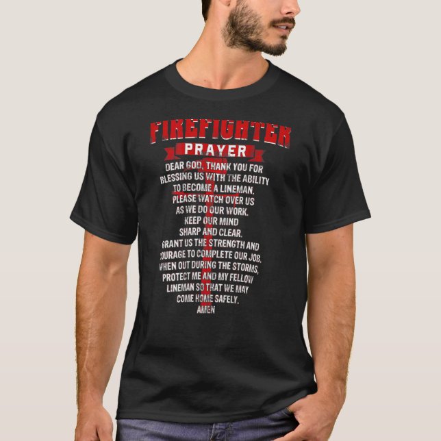 Camiseta Bombeiros Rezam Pai de Bombeiros Cristãos (Frente)